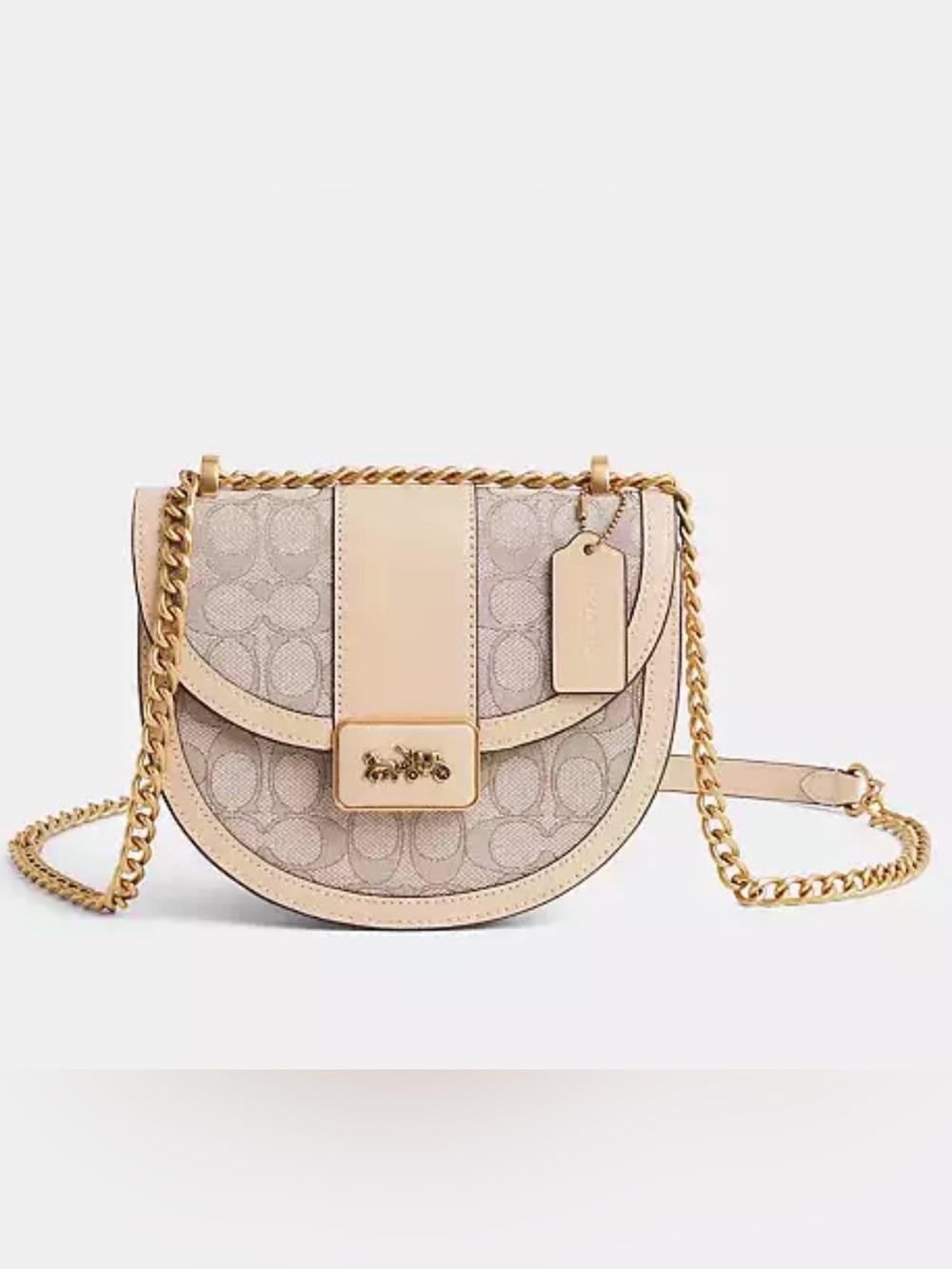 COACH ALIE SADDLE BAG IN SIGNATURE JACQUARD NWT